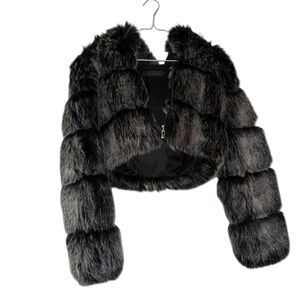 Women’s Black Frost Faux Fur Statement Jacket - Size S